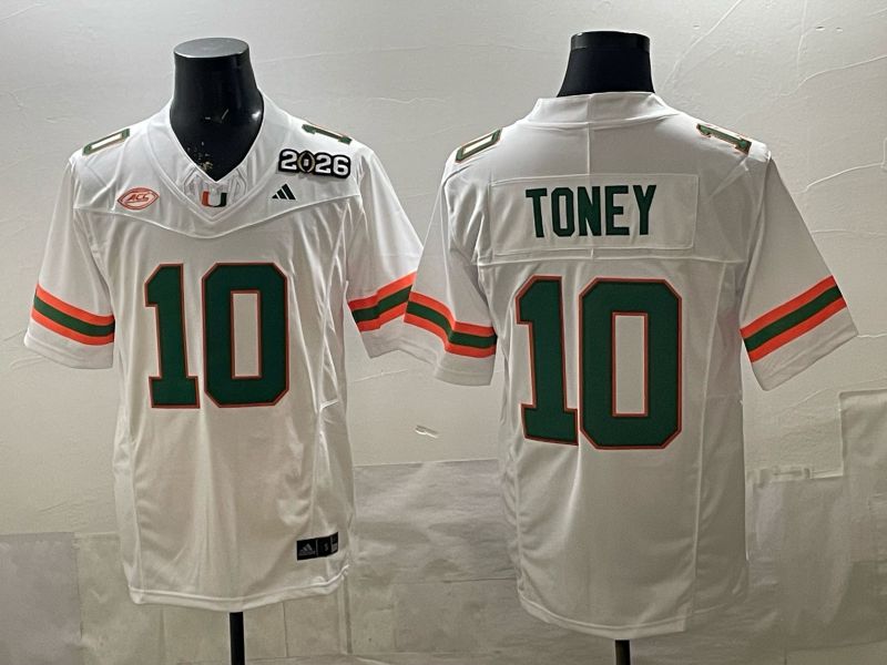 Men 2026 Miami Hurricanes #10 Toney White 3th generations Nike Limited NCAA Jersey 08->ncaa teams->NCAA Jersey